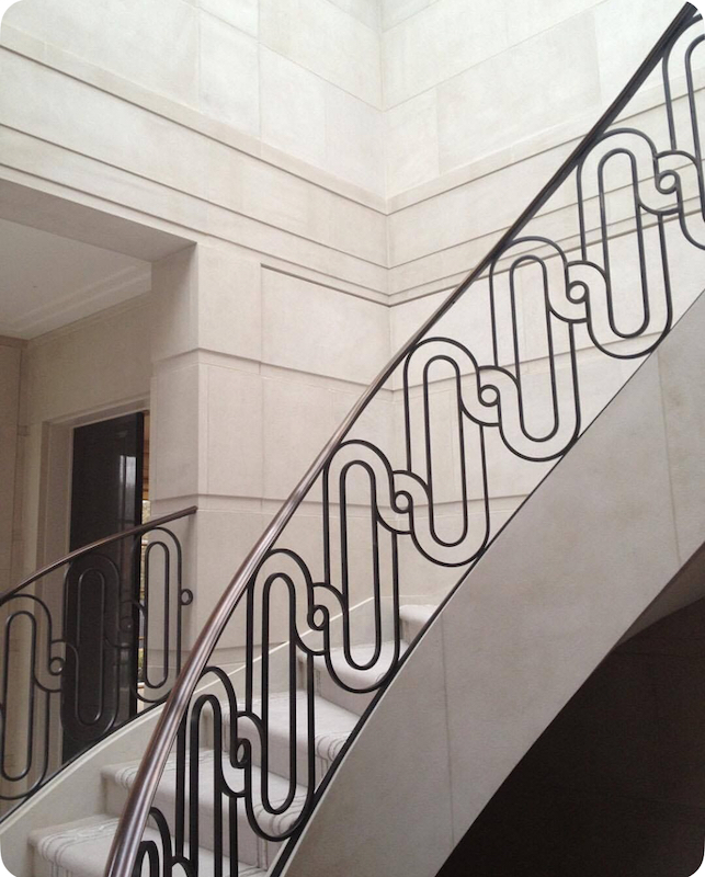 fabricant, rampe, en, fer, forgé, sur, mesure, rampe, extérieur 
