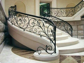 fabricant, rampe, en, fer, forgé, sur, mesure, rampe, extérieur 
