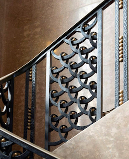 fabricant, rampe, en, fer, forgé, sur, mesure, rampe, extérieur 
