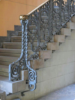 fabricant, rampe, en, fer, forgé, sur, mesure, rampe, extérieur 
