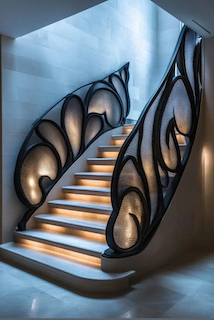 fabricant, rampe, en, fer, forgé, sur, mesure, rampe, extérieur 
